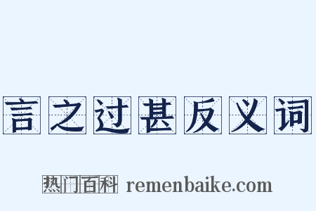 言之过甚反义词是什么意思的图片